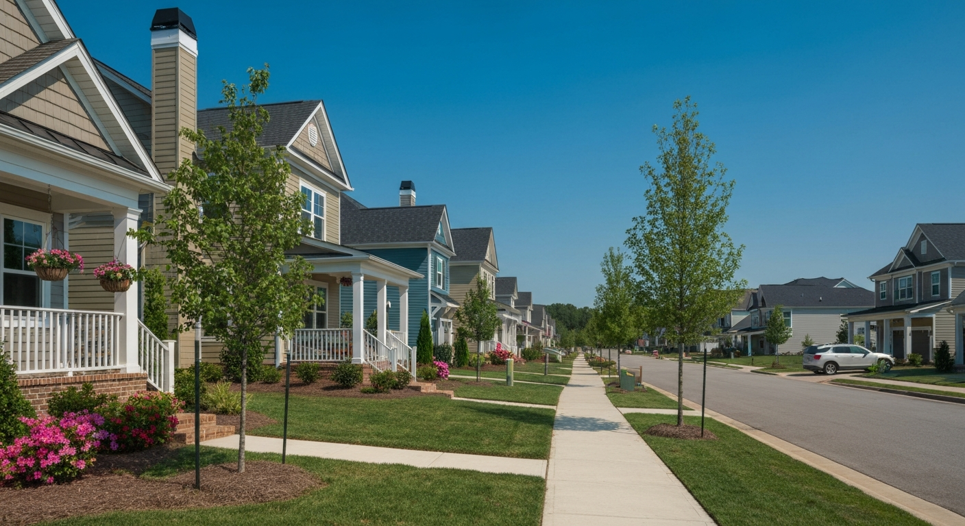 living-in-wesley-chapel-nc-tlg Living in Wesley Chapel NC: suburban neighborhood with new homes