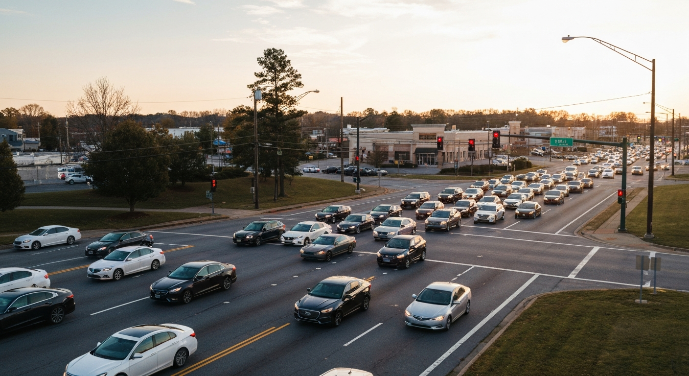 moving-to-south-charlotte-regrets-tlg Moving to South Charlotte regrets: rush hour traffic on Charlotte highway