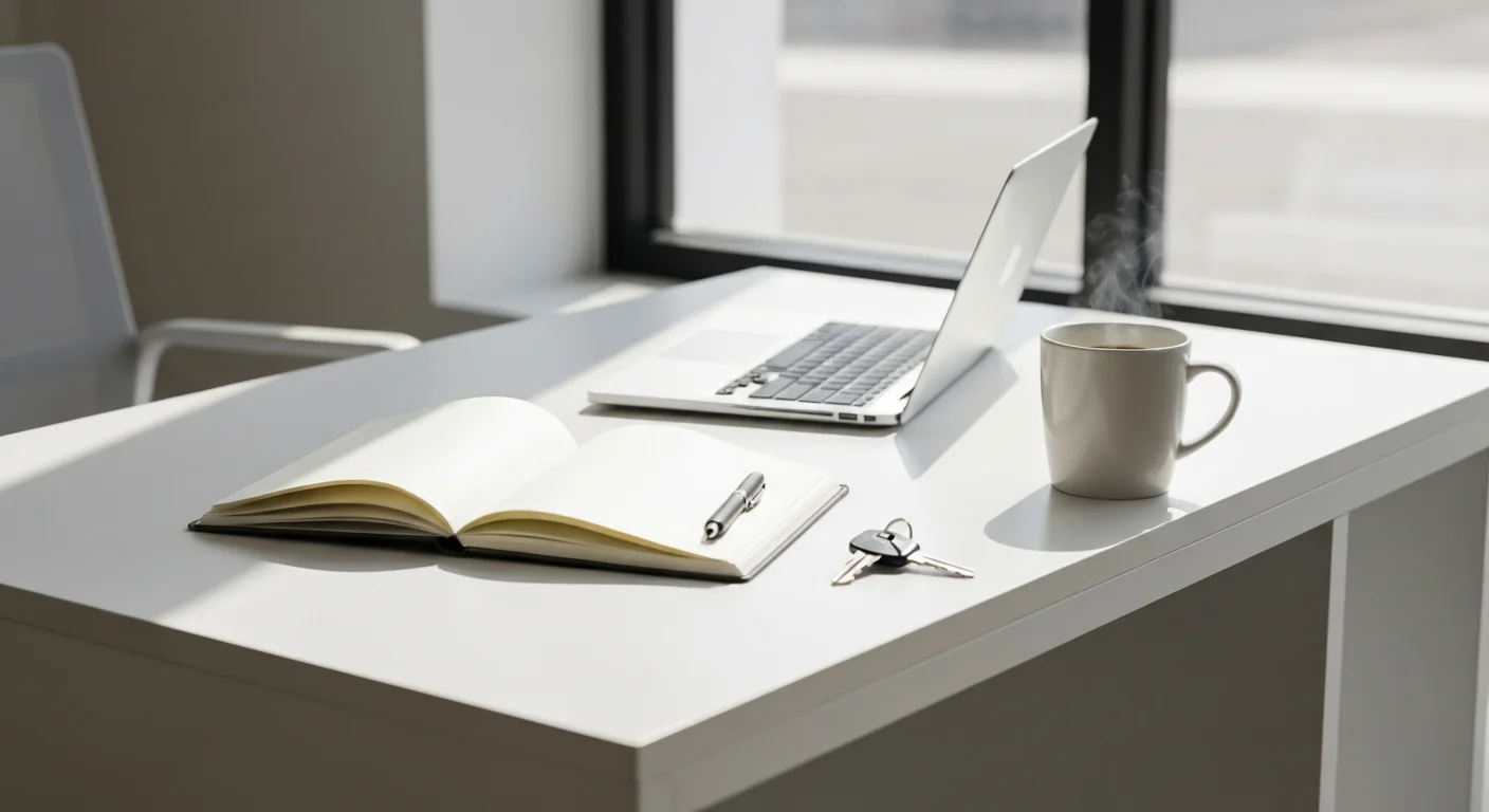 How to choose a real estate agent when relocating to charlotte 1 Consultation table with notebook, house keys, and laptop, where a relocating buyer interviews a real estate agent in charlotte