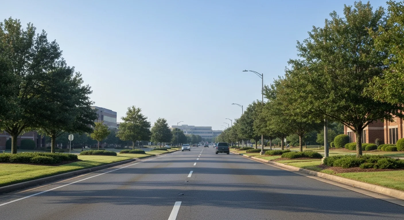 Fort mill to charlotte commute: how long is the drive, really? 1 Tree-lined fort mill sc road on a morning commute toward charlotte