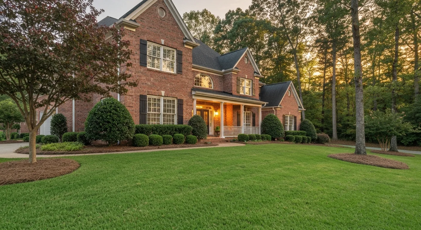 How to choose a real estate agent when relocating to Charlotte: a welcoming South Charlotte home at golden hour