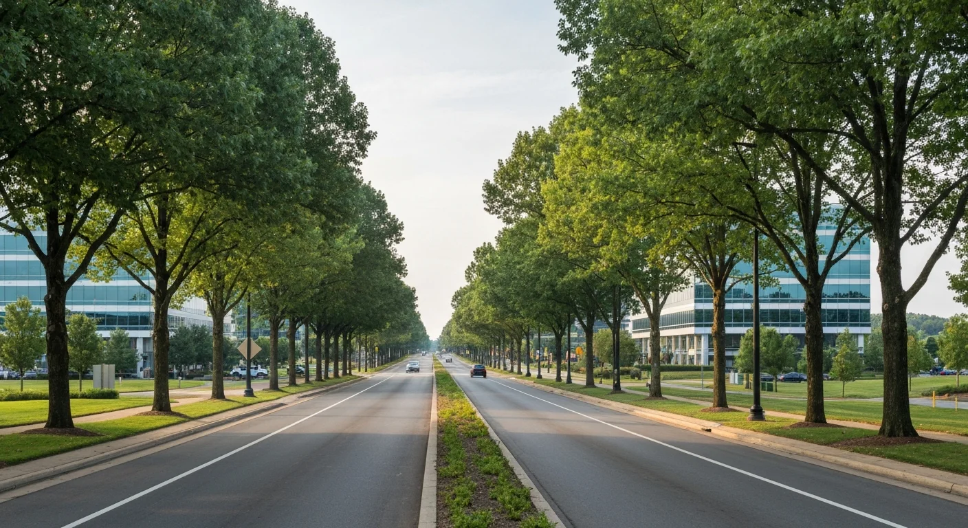 Arterial road on the indian land to charlotte commute toward ballantyne corporate park