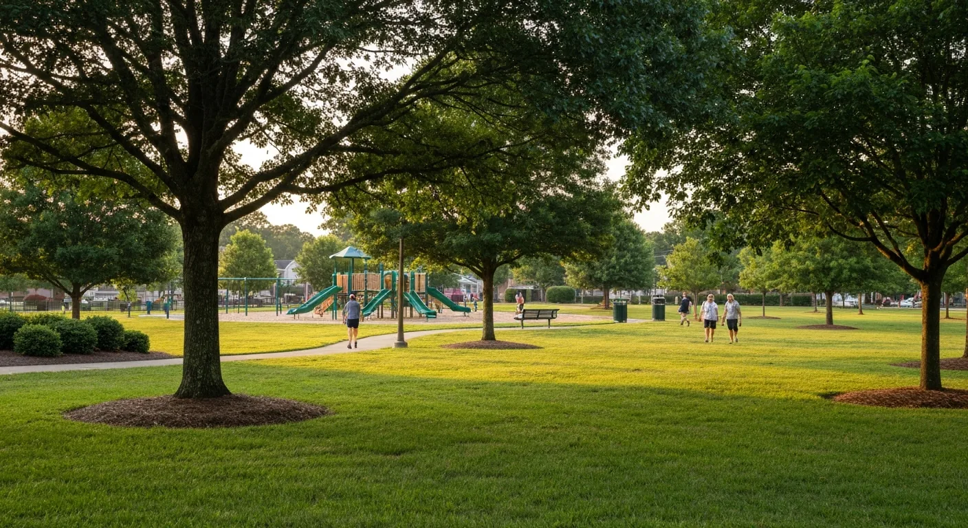 is-mint-hill-a-good-place-to-live-featured Is Mint Hill a good place to live: a community park on a warm afternoon in Mint Hill NC