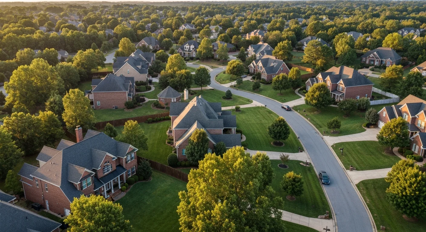 waxhaw-cost-of-living-featured Cost of living in Waxhaw NC shown by an aerial view of an upscale Waxhaw neighborhood