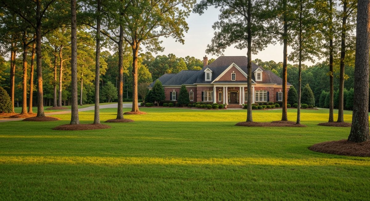 Marvin NC estate home on a wooded lot