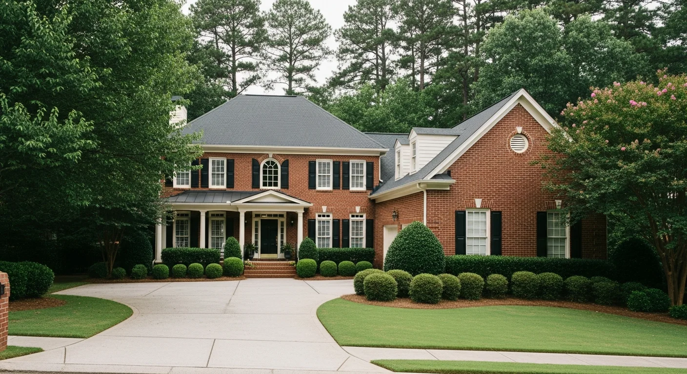 Cost of living in ballantyne nc: what your budget really covers 2 Brick colonial home in a ballantyne nc neighborhood reflecting the cost of living in ballantyne nc