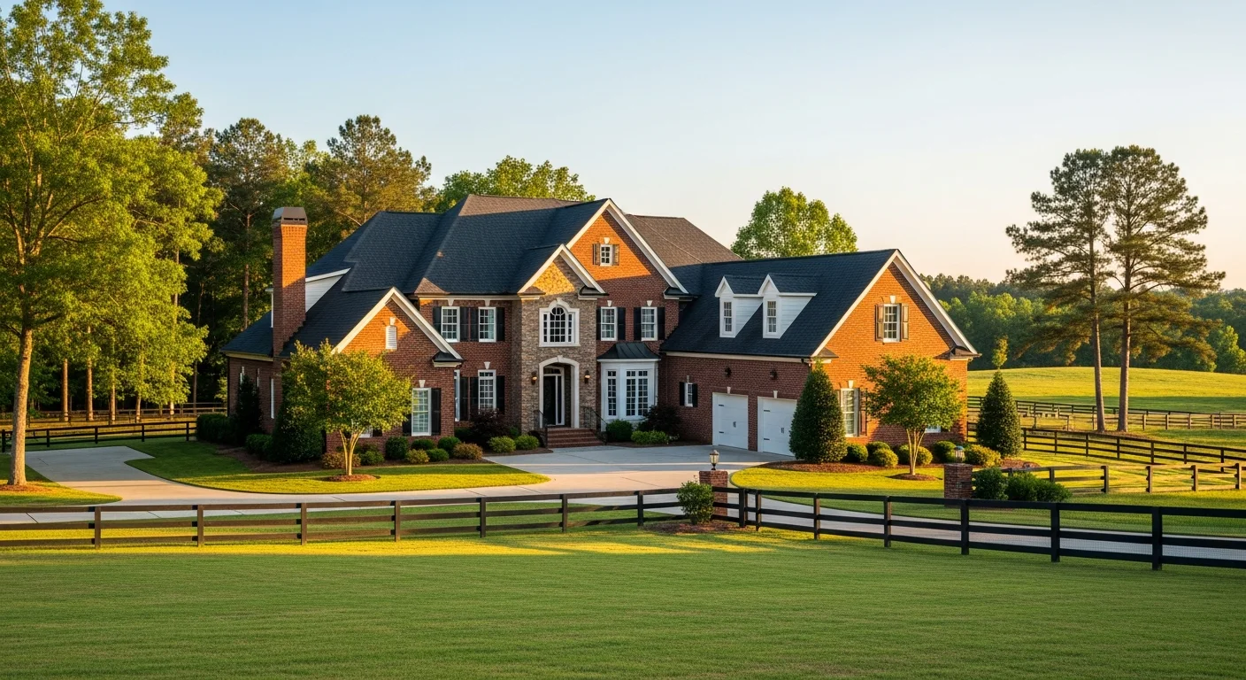 cost-of-living-marvin-nc-featured Cost of living in Marvin NC reflected in a custom brick estate on acreage
