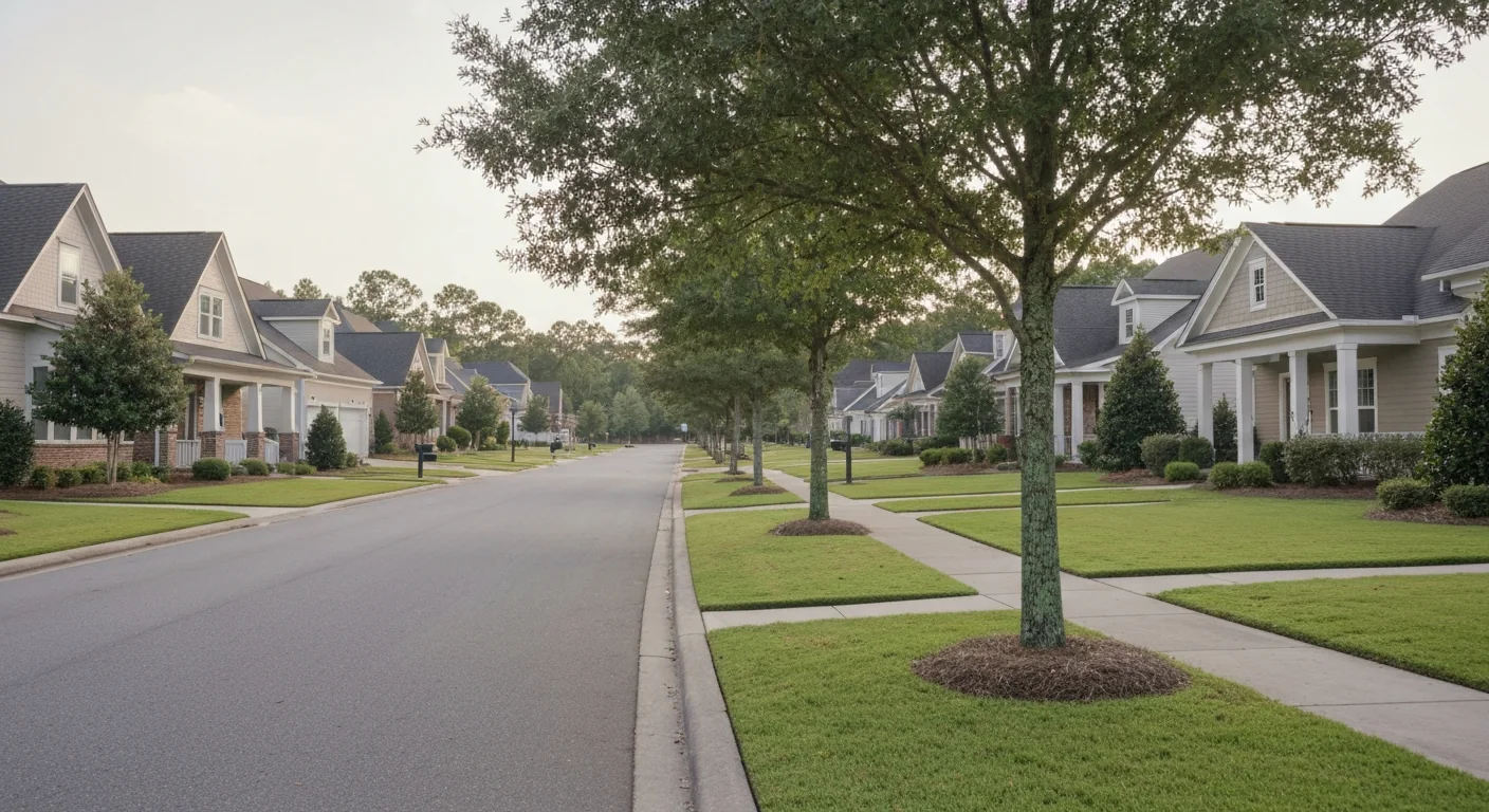 Is fort mill sc safe? What the crime data shows 1 Quiet tree-lined residential street in fort mill sc reflecting low property crime