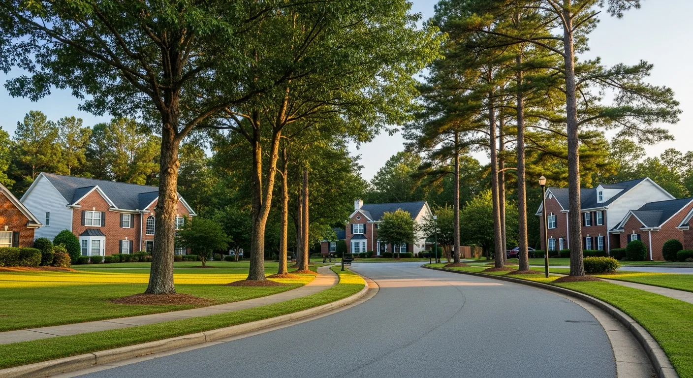 Is monroe nc safe? The crime data, the context, and where to buy 2 Tree-lined neighborhood street in the monroe nc area, a calmer residential part of union county