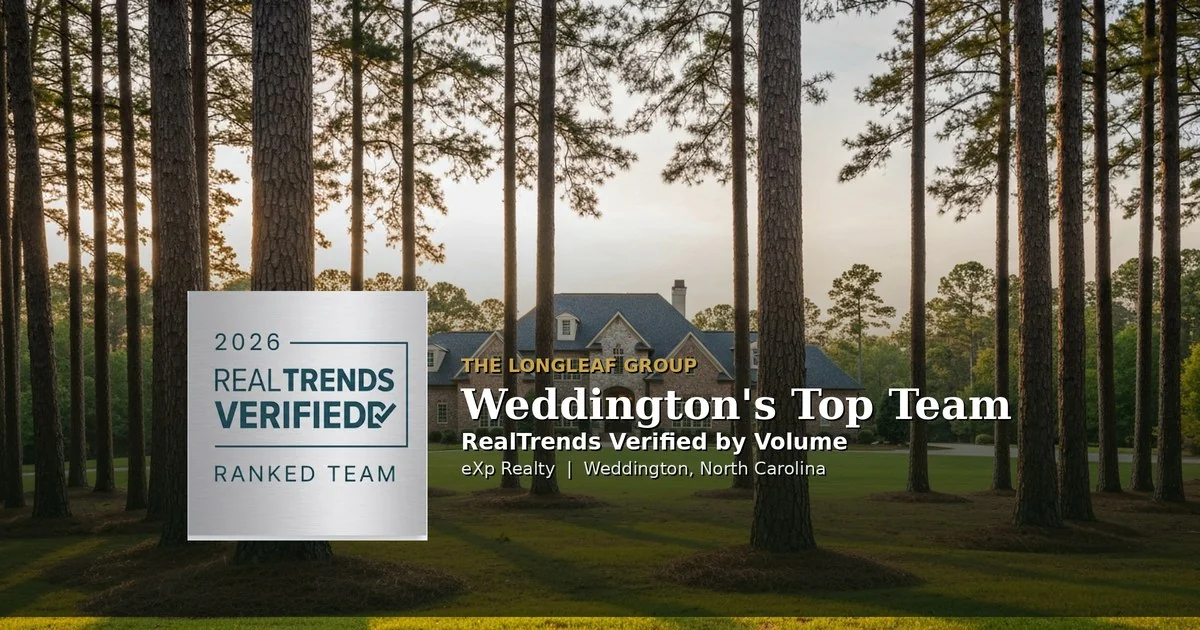 Top Real Estate Team in Weddington NC – The Longleaf Group RealTrends Verified The Longleaf Group, the top real estate team in Weddington NC, named a RealTrends Verified Top Team by Volume for 2026