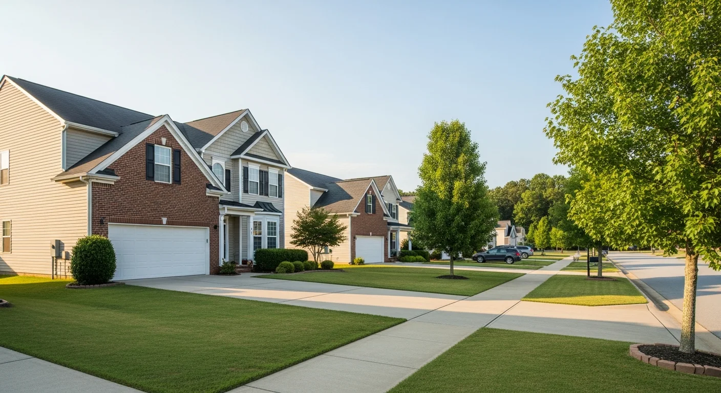 Schools in matthews nc: which ones serve your home and how do they rate? 2 Tree lined residential street in matthews nc where a home address sets the school zone