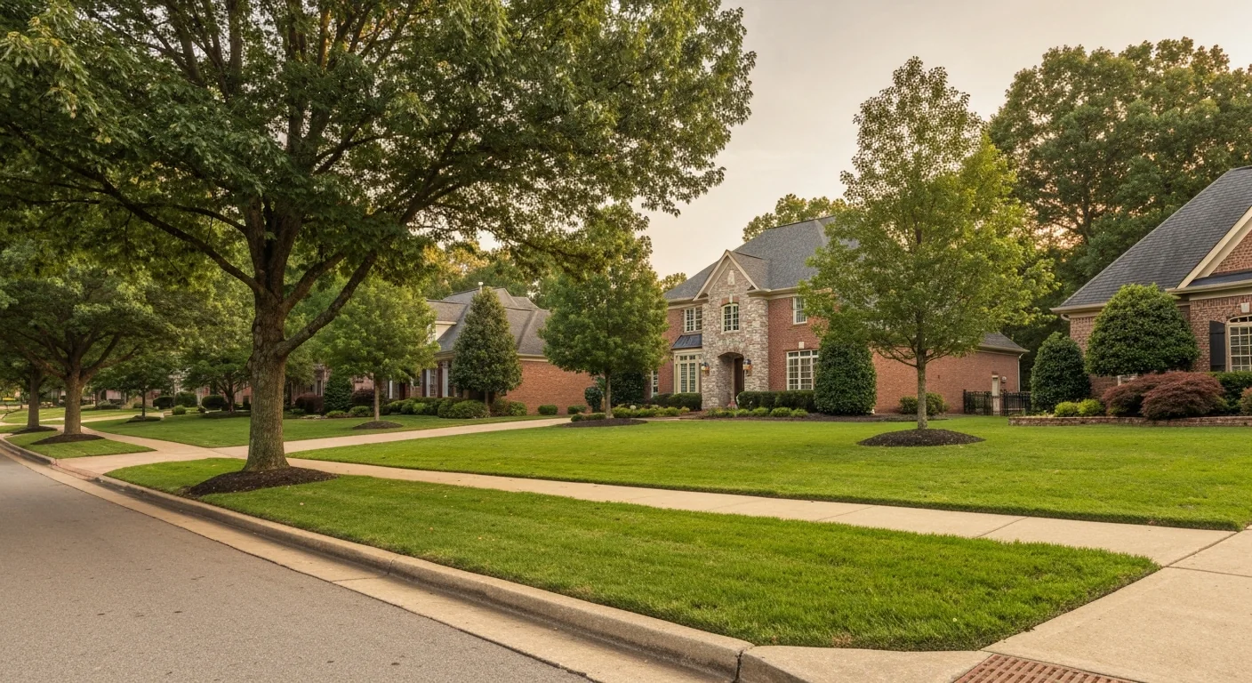 Moving from dc to charlotte nc: what buyers get wrong before trading the beltway 1 Brick and stone homes on a tree-lined street in the south charlotte nc suburbs