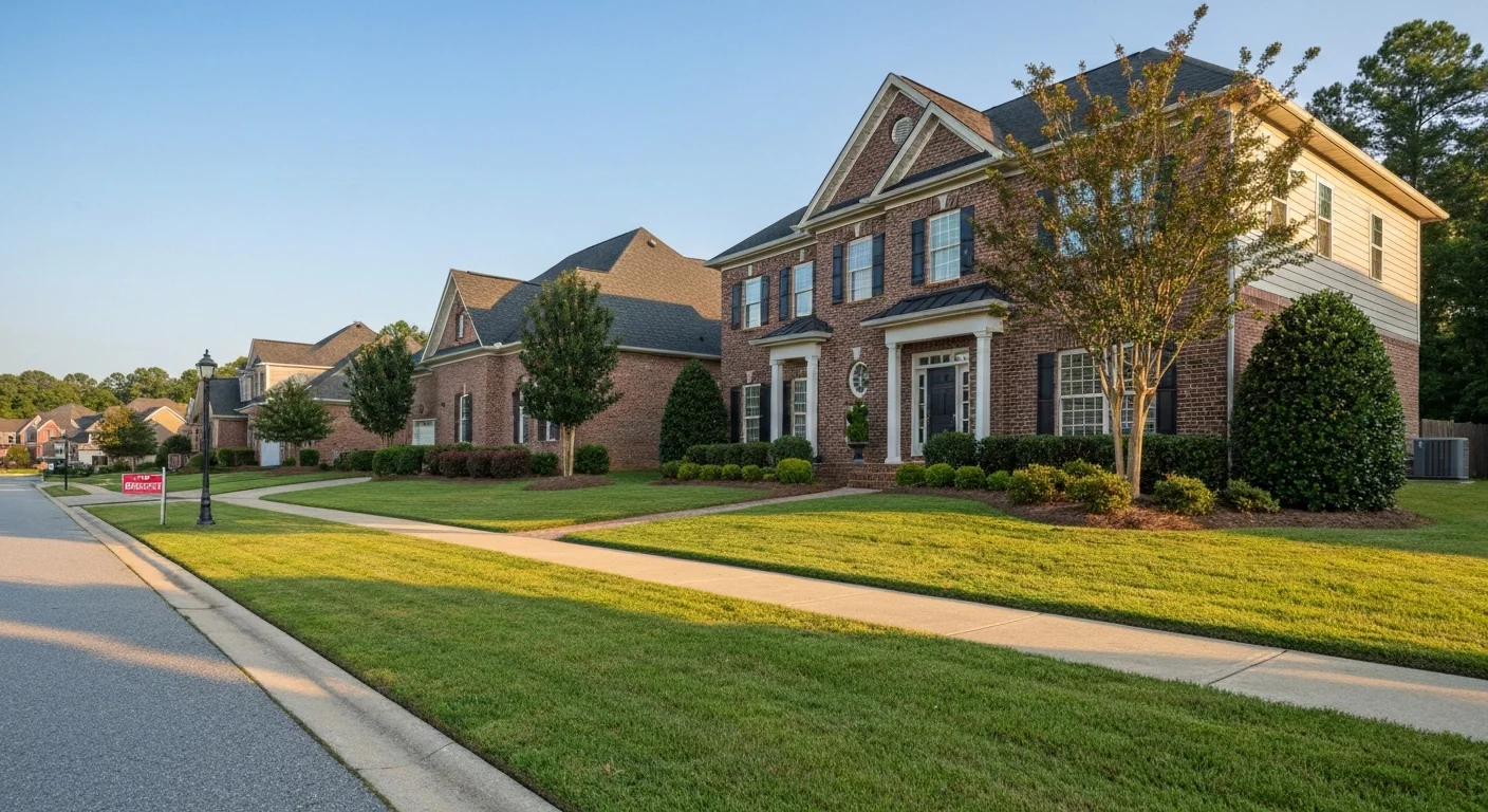 Tega cay sc housing market: prices, timing, and what i tell buyers 2 Tega cay sc neighborhood street of homes reflecting the local housing market
