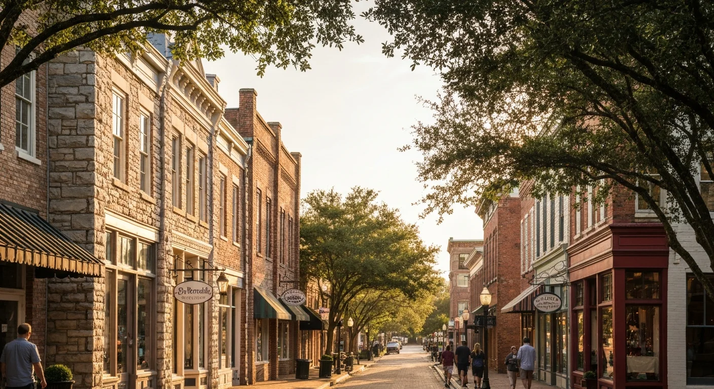 things-to-do-in-rock-hill-sc-featured Things to do in Rock Hill SC - downtown Old Town Main Street with shops and dining
