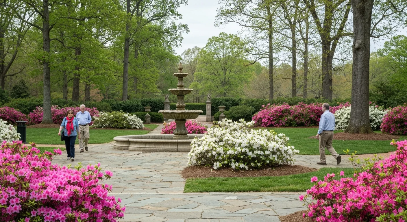 Things to do in rock hill sc: 12 local favorites worth the drive 1 Glencairn garden fountain in spring bloom, a top thing to do in rock hill sc
