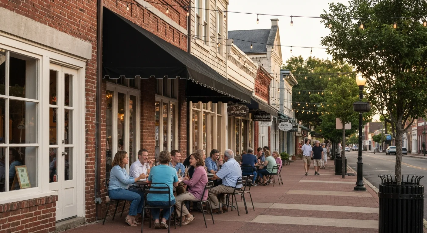 Waxhaw vs indian trail nc: what buyers get wrong about both 2 Historic small town main street with shops and sidewalk dining, a key waxhaw vs indian trail nc difference