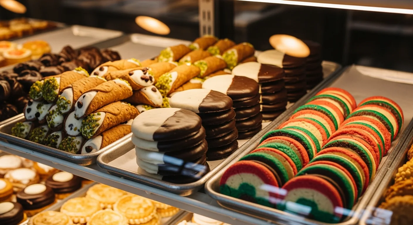 A new yorker's guide to eating in charlotte: where the locals go for an authentic new york style meal 2 Cannoli, black and white cookies and rainbow cookies at an authentic new york italian bakery near charlotte