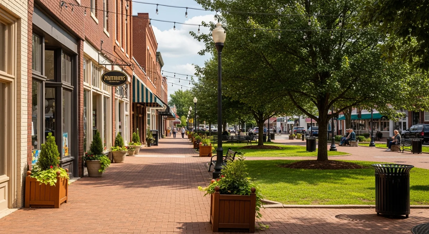 Cost of living in matthews nc: what newcomers underestimate most 2 Downtown matthews nc brick storefronts and town park, part of the cost of living in matthews nc