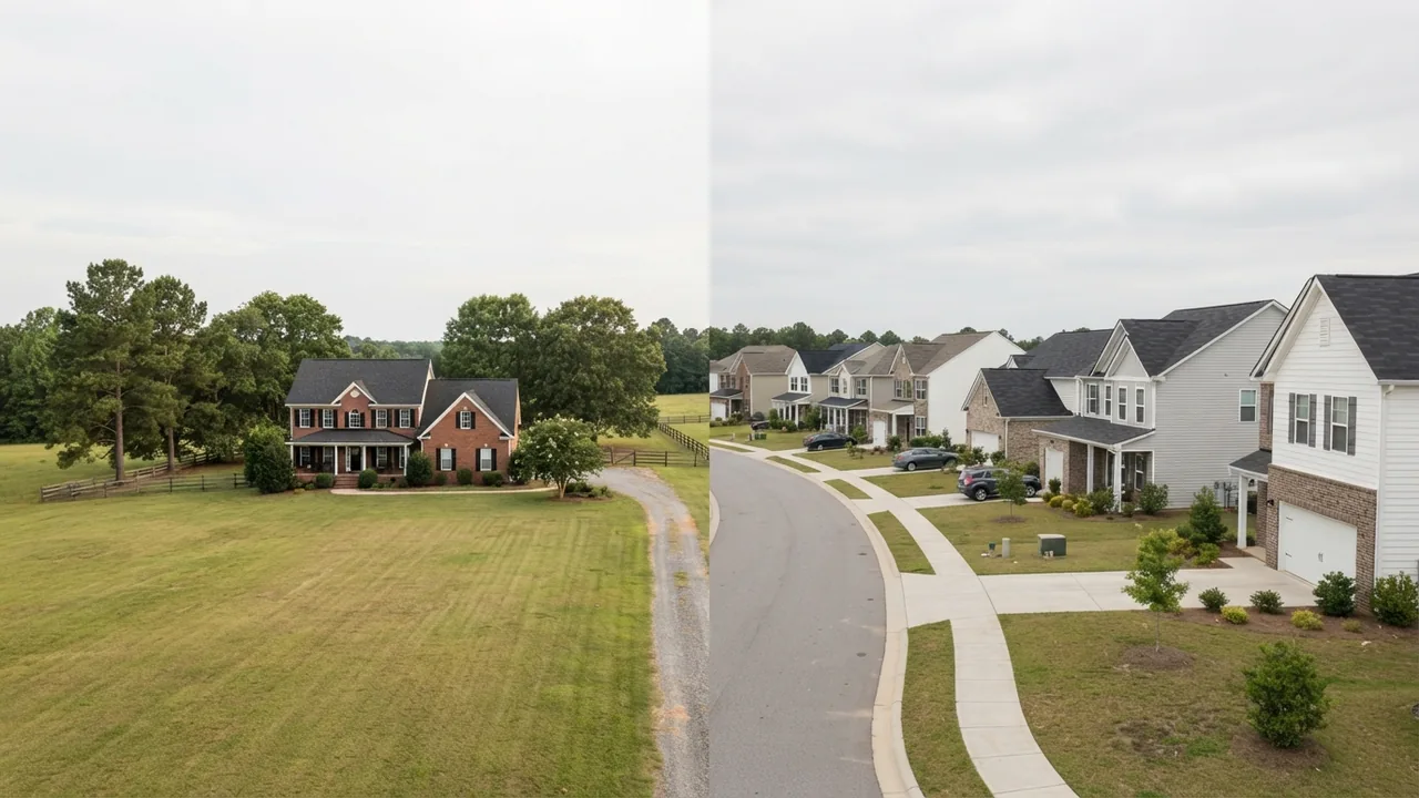 Fort Mill SC or Waxhaw NC lot size comparison Fort Mill SC or Waxhaw NC home and lot sizes compared side by side