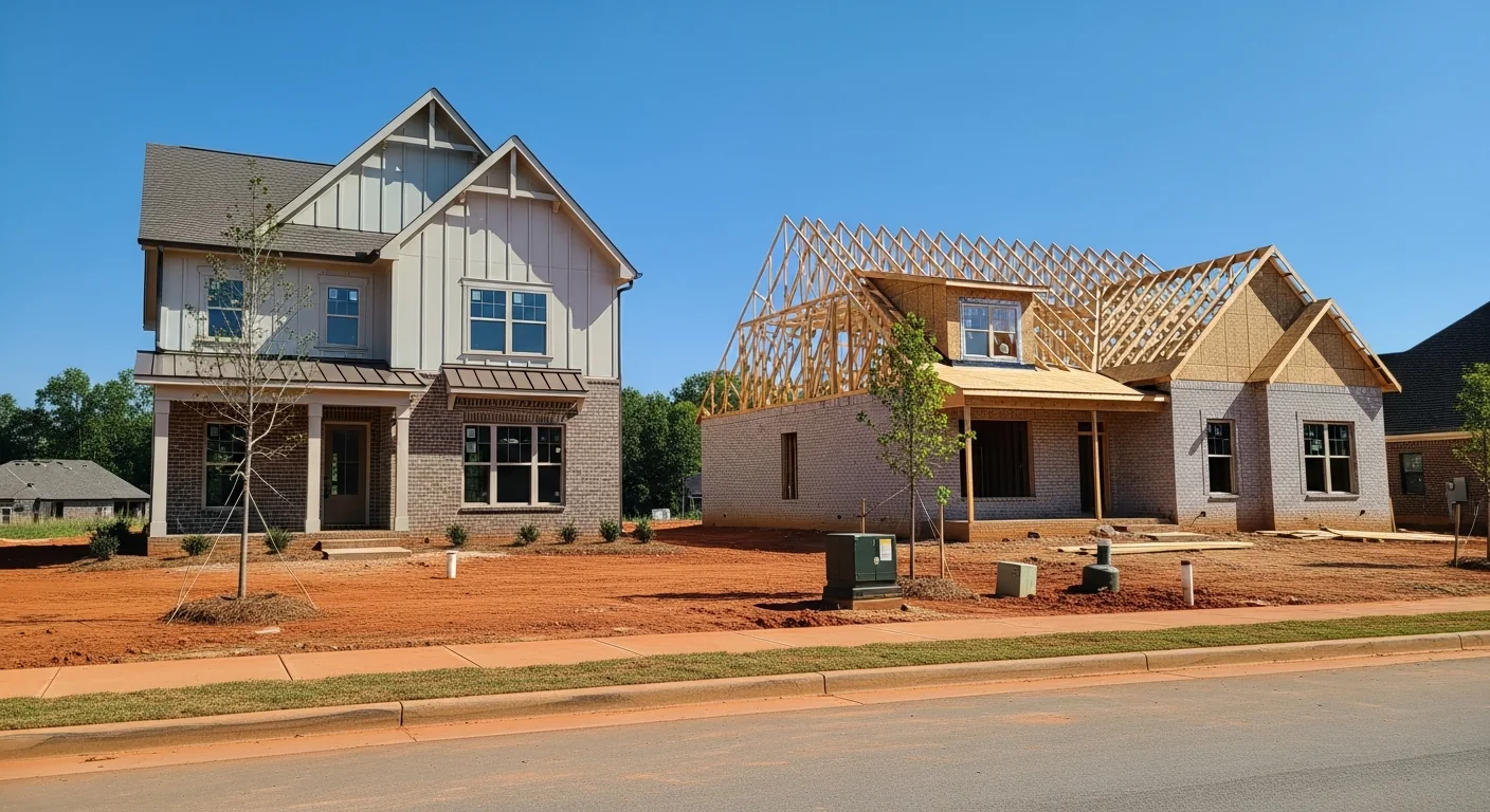 New construction homes in indian land sc: what i tell buyers before they sign 2 New construction homes in indian land sc, one finished and one in the framing stage