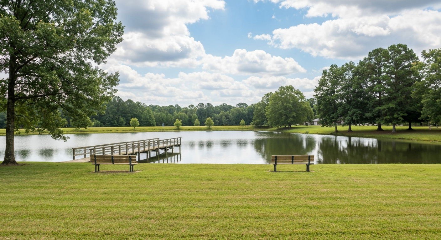 Is wesley chapel nc a good place to live? An honest 2026 look 1 Pond and fishing pier at a village park, part of what makes wesley chapel nc a good place to live