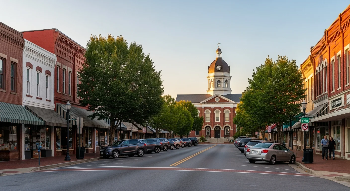 Cost of living in Monroe NC shown by historic downtown Monroe and the Union County courthouse