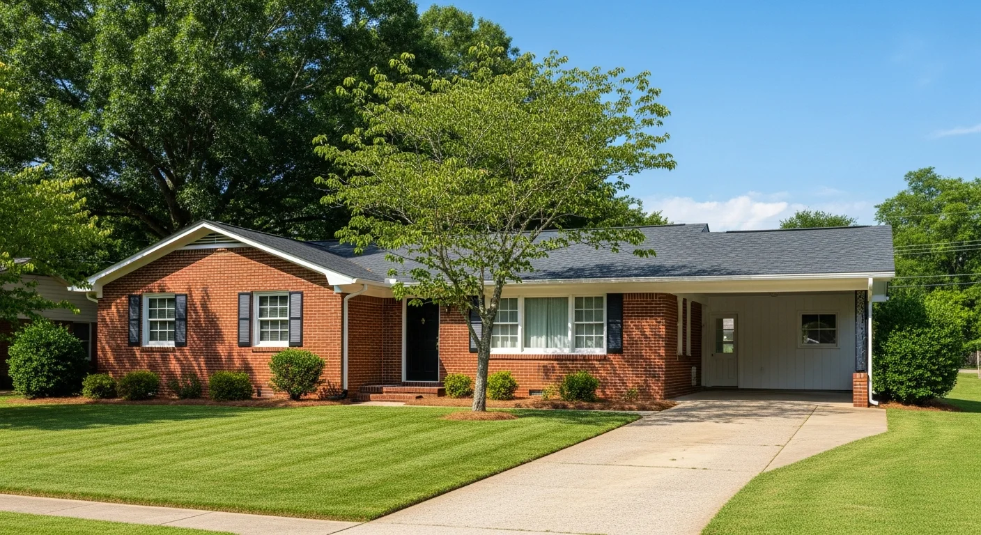 Affordable brick ranch home in monroe nc reflecting the low housing cost of living in monroe nc