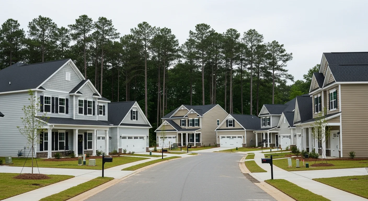 New construction homes in tega cay sc: 5 communities building right now 2 New construction homes in tega cay sc lining a new neighborhood street near lake wylie