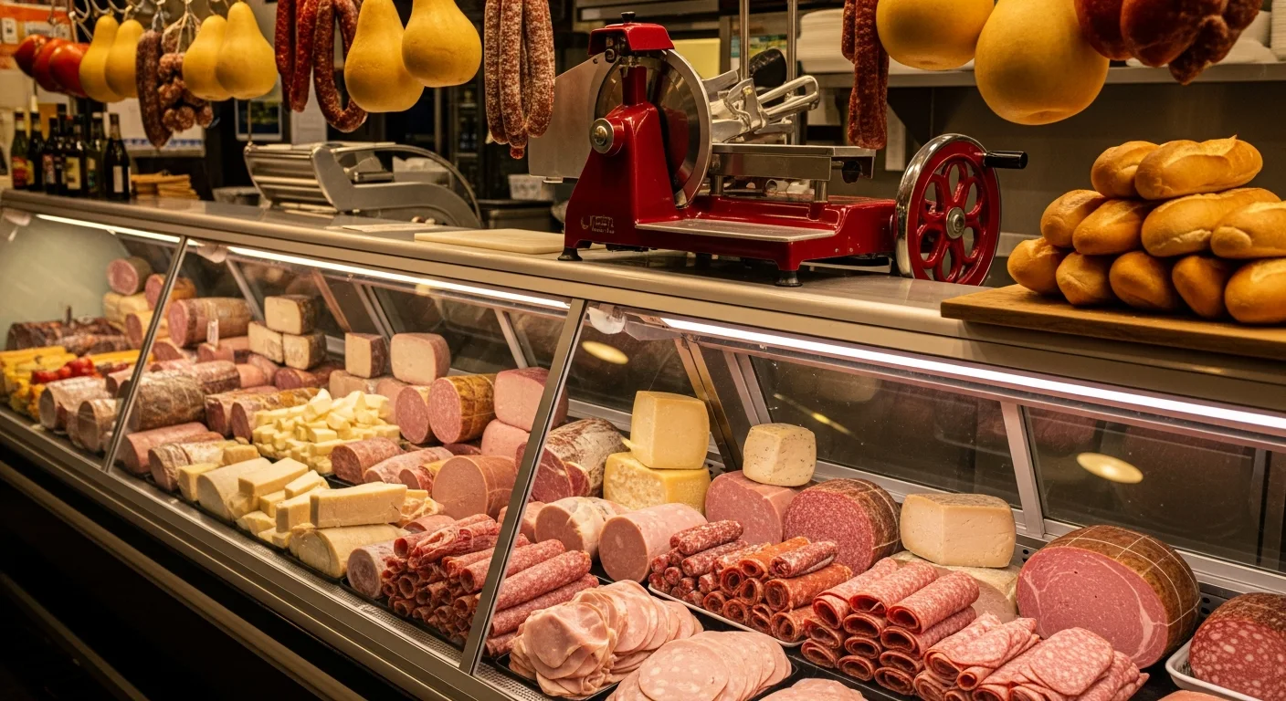 A new yorker's guide to eating in charlotte: where the locals go for an authentic new york style meal 3 New york style italian deli counter with hanging salami, cheeses, and sub rolls near charlotte
