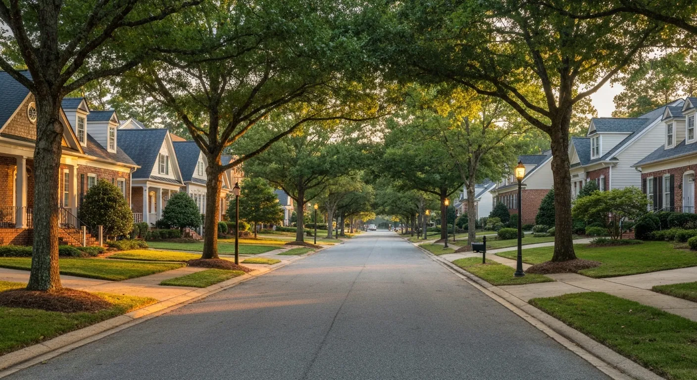 Living In Southpark Charlotte Tlg Living in SouthPark Charlotte: tree-lined residential street