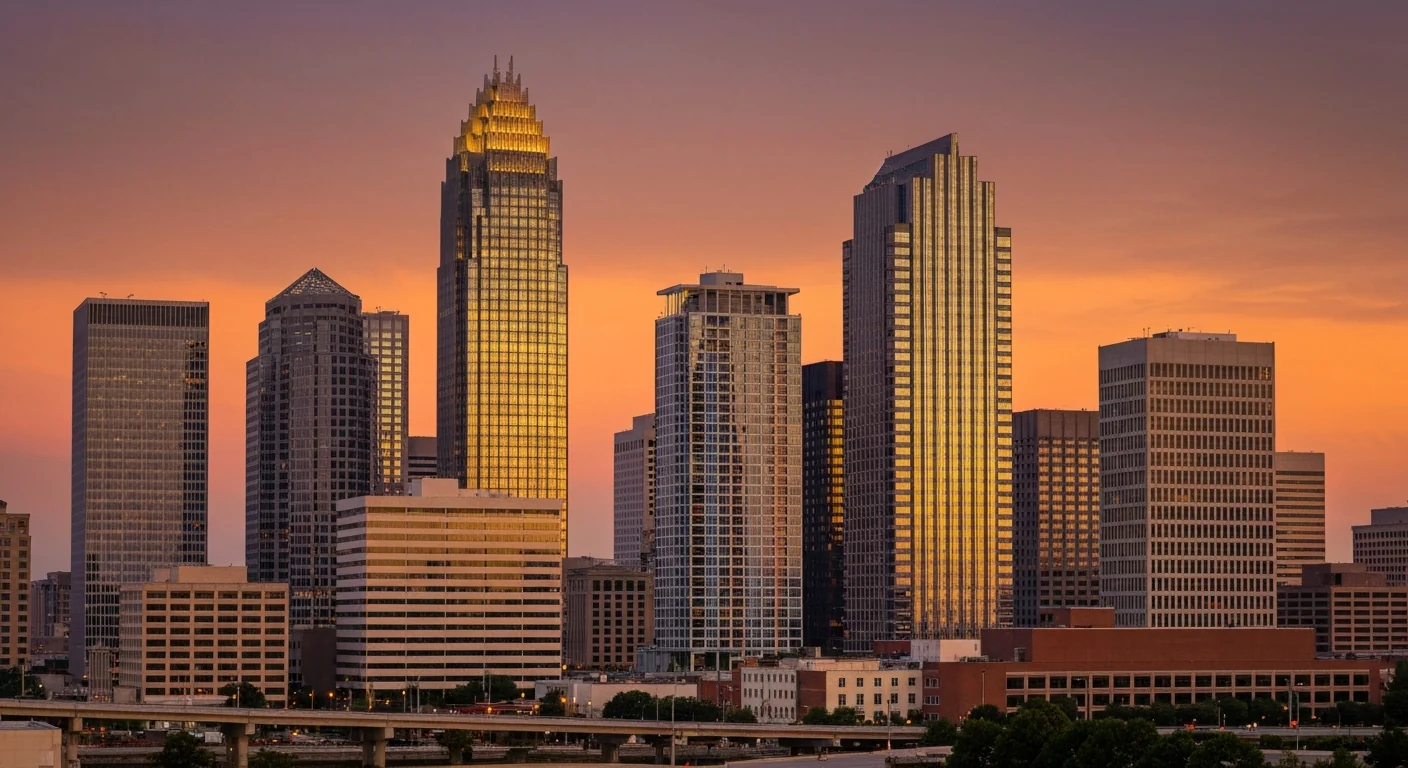 Uptown Charlotte Vs Downtown Tlg 1 Uptown Charlotte vs downtown: Uptown Charlotte skyline at dusk