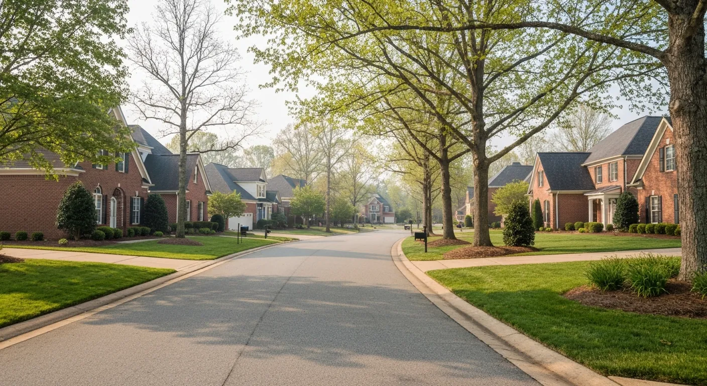 Relocating to waxhaw nc: here's what to know 1 Established residential neighborhood street in waxhaw nc with brick homes and mature trees